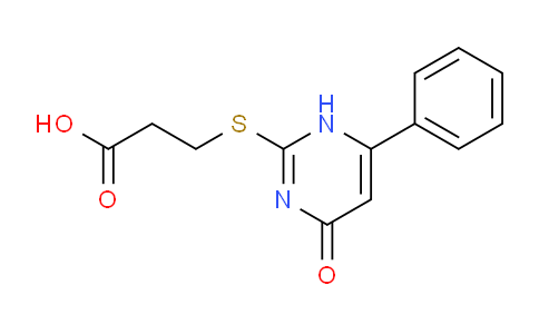 CAS No. 333413-05-1, 3-((4-Oxo-6-phenyl-1,4-dihydropyrimidin-2-yl)thio)propanoic acid
