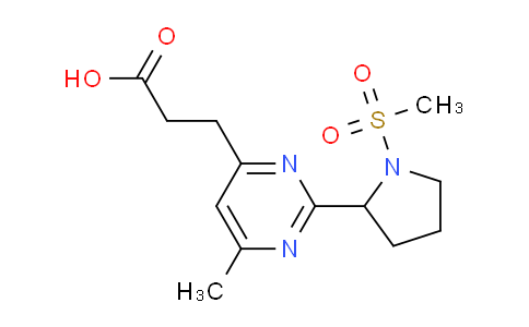 CAS No. 1316220-90-2, 3-(6-Methyl-2-(1-(methylsulfonyl)pyrrolidin-2-yl)pyrimidin-4-yl)propanoic acid