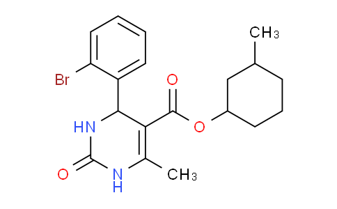 CAS No. 301317-58-8, 3-Methylcyclohexyl 4-(2-bromophenyl)-6-methyl-2-oxo-1,2,3,4-tetrahydropyrimidine-5-carboxylate