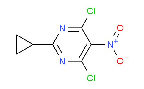 CAS No. 75438-78-7, 4,6-Dichloro-2-cyclopropyl-5-nitropyrimidine