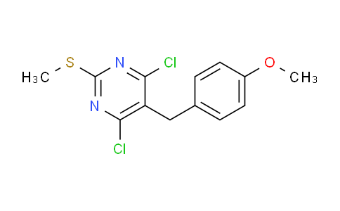 CAS No. 23212-38-6, 4,6-Dichloro-5-(4-methoxybenzyl)-2-(methylthio)pyrimidine