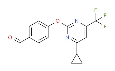 CAS No. 861412-92-2, 4-((4-Cyclopropyl-6-(trifluoromethyl)pyrimidin-2-yl)oxy)benzaldehyde
