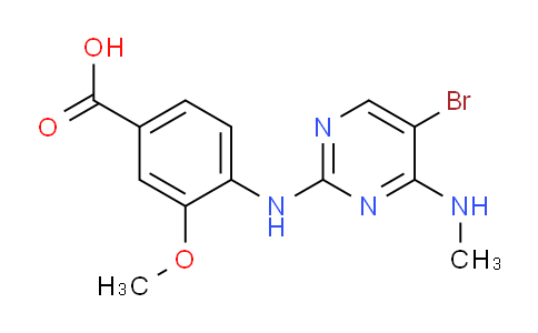 CAS No. 1351762-21-4, 4-((5-Bromo-4-(methylamino)pyrimidin-2-yl)amino)-3-methoxybenzoic acid