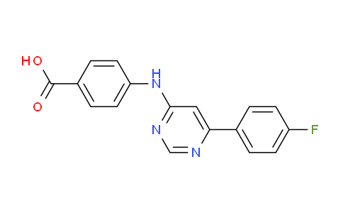 CAS No. 1119453-11-0, 4-((6-(4-Fluorophenyl)pyrimidin-4-yl)amino)benzoic acid