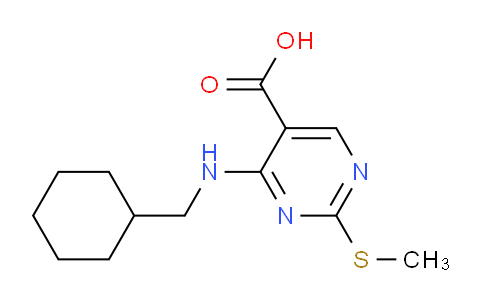 CAS No. 1065075-52-6, 4-((Cyclohexylmethyl)amino)-2-(methylthio)pyrimidine-5-carboxylic acid