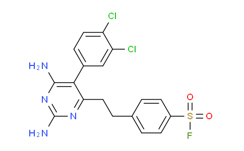CAS No. 24346-17-6, 4-(2-(2,6-Diamino-5-(3,4-dichlorophenyl)pyrimidin-4-yl)ethyl)benzene-1-sulfonyl fluoride