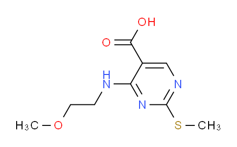 MC693904 | 76360-92-4 | 4-(2-Methoxyethylamino)-2-(Methylthio)Pyrimidine-5-Carboxylic Acid