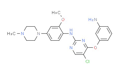 CAS No. 1213269-26-1, 4-(3-Aminophenoxy)-5-chloro-N-(2-methoxy-4-(4-methylpiperazin-1-yl)phenyl)pyrimidin-2-amine