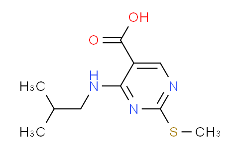 CAS No. 1015856-38-8, 4-(Isobutylamino)-2-(methylthio)pyrimidine-5-carboxylic acid