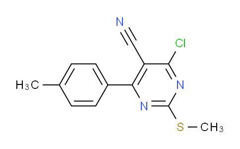 CAS No. 128640-74-4, 4-Chloro-2-(methylthio)-6-(p-tolyl)pyrimidine-5-carbonitrile