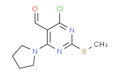 CAS No. 445040-59-5, 4-Chloro-2-(methylthio)-6-(pyrrolidin-1-yl)pyrimidine-5-carbaldehyde