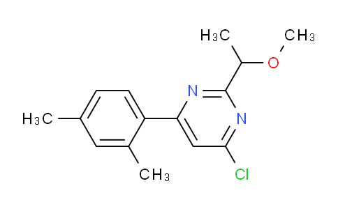 CAS No. 1707378-52-6, 4-Chloro-6-(2,4-dimethylphenyl)-2-(1-methoxyethyl)pyrimidine