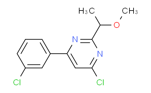 CAS No. 1707603-51-7, 4-Chloro-6-(3-chlorophenyl)-2-(1-methoxyethyl)pyrimidine