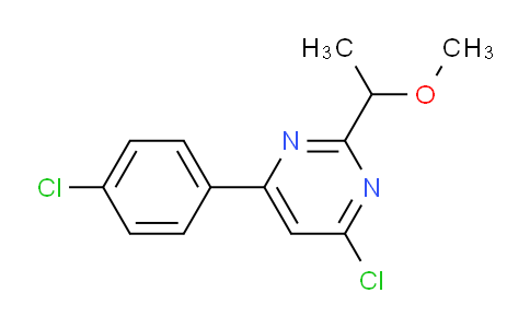 CAS No. 1708437-46-0, 4-Chloro-6-(4-chlorophenyl)-2-(1-methoxyethyl)pyrimidine