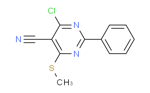 CAS No. 118996-61-5, 4-Chloro-6-(methylthio)-2-phenylpyrimidine-5-carbonitrile