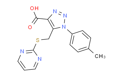 CAS No. 1416348-66-7, 5-((Pyrimidin-2-ylthio)methyl)-1-(p-tolyl)-1H-1,2,3-triazole-4-carboxylic acid