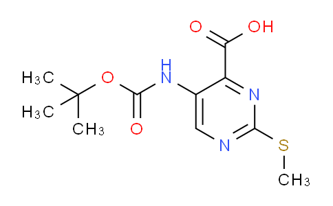 CAS No. 1799439-03-4, 5-((tert-Butoxycarbonyl)amino)-2-(methylthio)pyrimidine-4-carboxylic acid