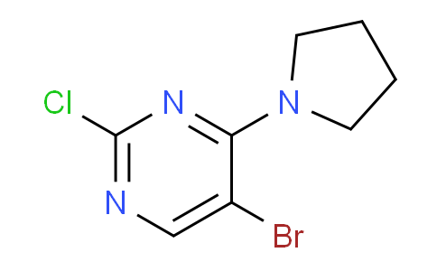 CAS No. 57054-90-7, 5-Bromo-2-chloro-4-(pyrrolidin-1-yl)pyrimidine
