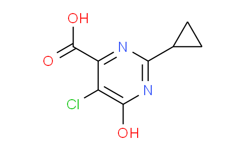 CAS No. 858956-26-0, 5-Chloro-2-cyclopropyl-6-hydroxypyrimidine-4-carboxylic acid