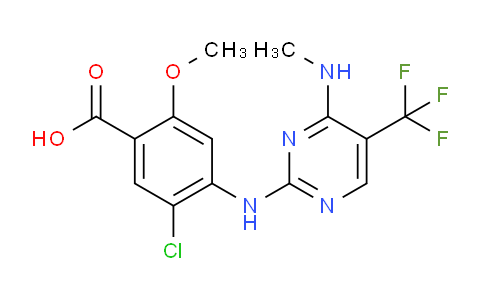 CAS No. 1440964-21-5, 5-Chloro-2-methoxy-4-((4-(methylamino)-5-(trifluoromethyl)pyrimidin-2-yl)amino)benzoic acid