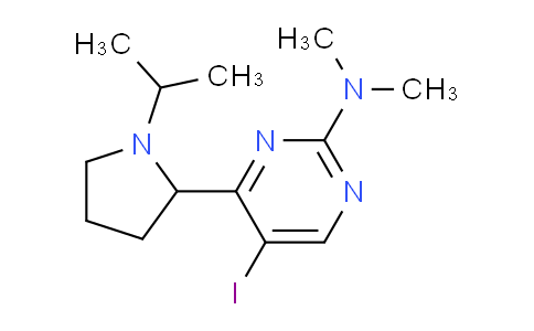 CAS No. 1361113-19-0, 5-Iodo-4-(1-isopropylpyrrolidin-2-yl)-N,N-dimethylpyrimidin-2-amine