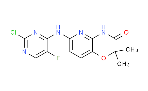 CAS No. 575484-83-2, 6-((2-Chloro-5-fluoropyrimidin-4-yl)amino)-2,2-dimethyl-2H-pyrido[3,2-b][1,4]oxazin-3(4H)-one