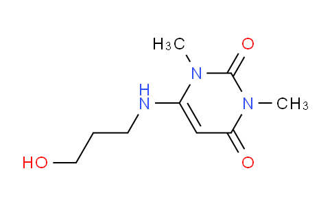 CAS No. 34654-80-3, 6-((3-Hydroxypropyl)amino)-1,3-dimethylpyrimidine-2,4(1H,3H)-dione