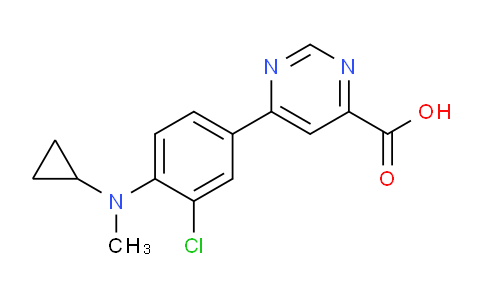 CAS No. 1426320-25-3, 6-(3-Chloro-4-(cyclopropyl(methyl)amino)phenyl)pyrimidine-4-carboxylic acid