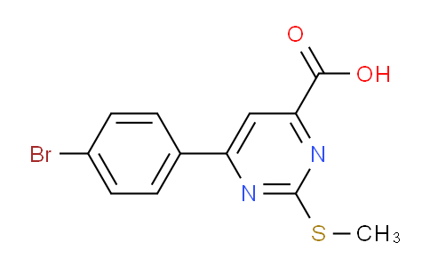 CAS No. 1644431-56-0, 6-(4-Bromophenyl)-2-(methylthio)pyrimidine-4-carboxylic acid