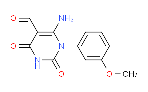 CAS No. 910443-02-6, 6-Amino-1-(3-methoxyphenyl)-2,4-dioxo-1,2,3,4-tetrahydropyrimidine-5-carbaldehyde