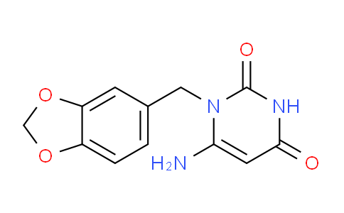 CAS No. 157927-50-9, 6-Amino-1-(benzo[d][1,3]dioxol-5-ylmethyl)pyrimidine-2,4(1H,3H)-dione