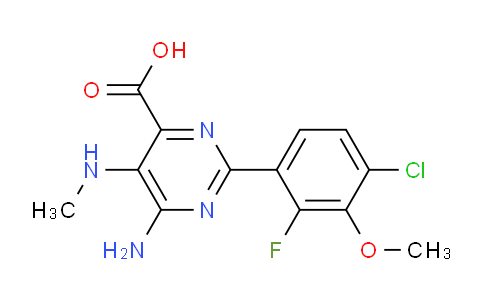 CAS No. 1126320-17-9, 6-Amino-2-(4-chloro-2-fluoro-3-methoxyphenyl)-5-(methylamino)pyrimidine-4-carboxylic acid