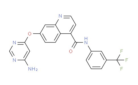CAS No. 1630025-55-6, 7-((6-Aminopyrimidin-4-yl)oxy)-N-(3-(trifluoromethyl)phenyl)quinoline-4-carboxamide