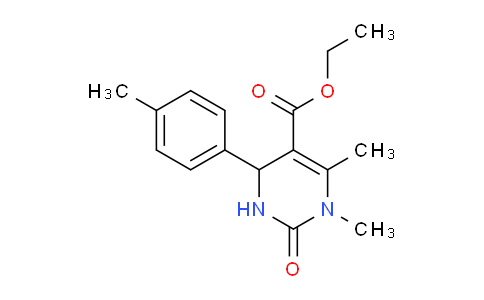 CAS No. 887351-75-9, Ethyl 1,6-dimethyl-2-oxo-4-(p-tolyl)-1,2,3,4-tetrahydropyrimidine-5-carboxylate