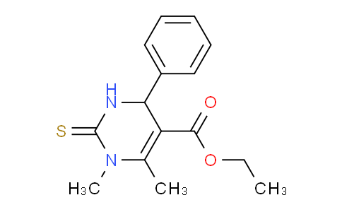 CAS No. 108958-81-2, Ethyl 1,6-dimethyl-4-phenyl-2-thioxo-1,2,3,4-tetrahydropyrimidine-5-carboxylate
