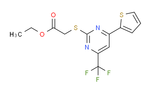 CAS No. 505054-22-8, Ethyl 2-((4-(thiophen-2-yl)-6-(trifluoromethyl)pyrimidin-2-yl)thio)acetate
