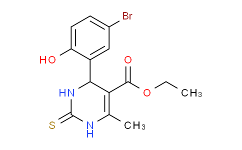MC695601 | 295362-41-3 | Ethyl 4-(5-bromo-2-hydroxyphenyl)-6-methyl-2-thioxo-1,2,3,4-tetrahydropyrimidine-5-carboxylate