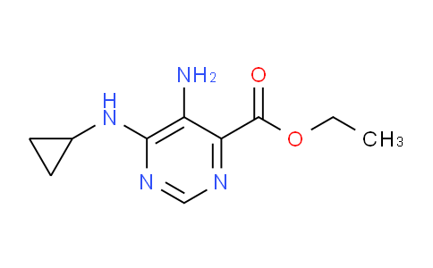CAS No. 1822802-02-7, Ethyl 5-amino-6-(cyclopropylamino)pyrimidine-4-carboxylate