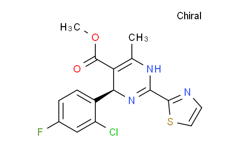 CAS No. 247037-81-6, METHYL (R)-4-(2-CHLORO-4-FLUOROPHENYL)-6-METHYL-2-(THIAZOL-2-YL)-1,4-DIHYDROPYRIMIDINE-5-CARBOXYLATE