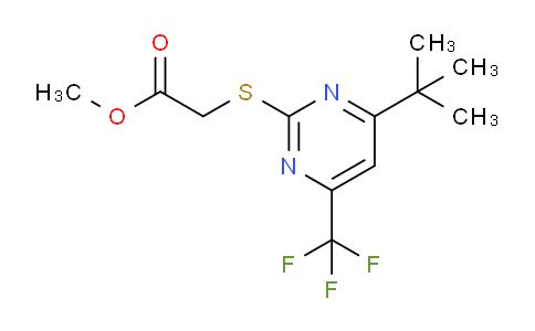CAS No. 505054-59-1, Methyl 2-((4-(tert-butyl)-6-(trifluoromethyl)pyrimidin-2-yl)thio)acetate