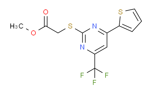 CAS No. 505053-94-1, Methyl 2-((4-(thiophen-2-yl)-6-(trifluoromethyl)pyrimidin-2-yl)thio)acetate