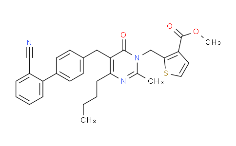 CAS No. 172292-52-3, Methyl 2-((4-butyl-5-((2'-cyano-[1,1'-biphenyl]-4-yl)methyl)-2-methyl-6-oxopyrimidin-1(6H)-yl)methyl)thiophene-3-carboxylate