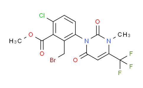 CAS No. 355390-19-1, Methyl 2-(bromomethyl)-6-chloro-3-(3-methyl-2,6-dioxo-4-(trifluoromethyl)-2,3-dihydropyrimidin-1(6H)-yl)benzoate