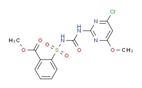 CAS No. 128569-20-0, Methyl 2-(N-((4-chloro-6-methoxypyrimidin-2-yl)carbamoyl)sulfamoyl)benzoate