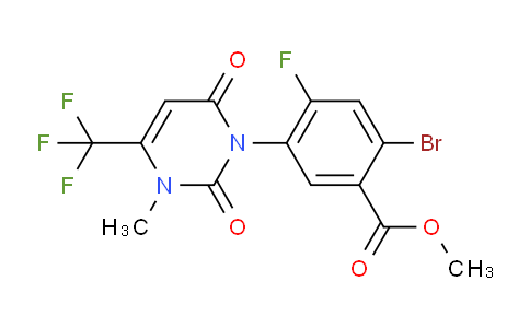 CAS No. 1956335-51-5, Methyl 2-bromo-4-fluoro-5-(3-methyl-2,6-dioxo-4-(trifluoromethyl)-2,3-dihydropyrimidin-1(6H)-yl)benzoate