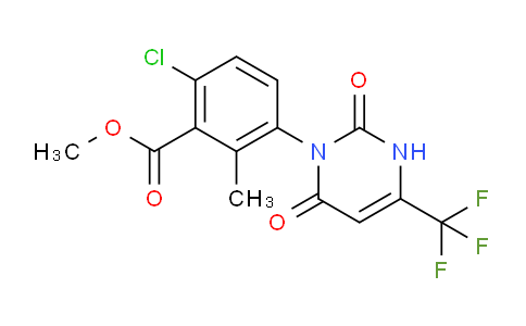 CAS No. 355390-15-7, Methyl 6-chloro-3-(2,6-dioxo-4-(trifluoromethyl)-2,3-dihydropyrimidin-1(6H)-yl)-2-methylbenzoate