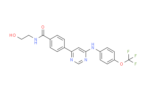 CAS No. 778274-97-8, N-(2-Hydroxyethyl)-4-(6-((4-(trifluoromethoxy)phenyl)amino)pyrimidin-4-yl)benzamide