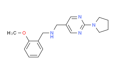 CAS No. 1279216-96-4, N-(2-Methoxybenzyl)-1-(2-(pyrrolidin-1-yl)pyrimidin-5-yl)methanamine