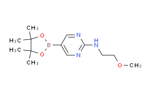 CAS No. 1202805-24-0, N-(2-Methoxyethyl)-5-(4,4,5,5-tetramethyl-1,3,2-dioxaborolan-2-yl)pyrimidin-2-amine