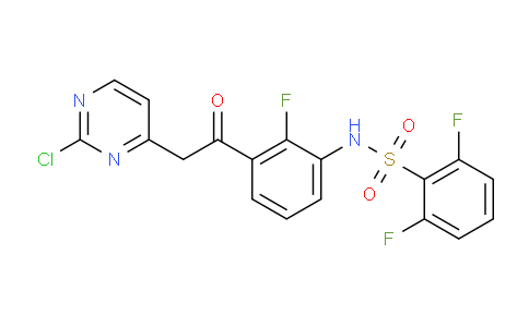 CAS No. 1195768-20-7, N-(3-(2-(2-Chloropyrimidin-4-yl)acetyl)-2-fluorophenyl)-2,6-difluorobenzenesulfonamide